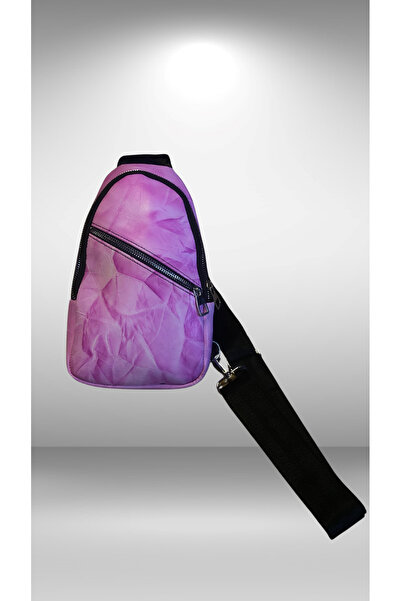 BY SCK Унісекс сумка з натуральної шкіри з фіолетовим візерунком - Новий сезон - Ручна робота