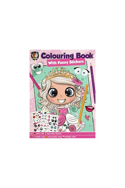 GRAFİX Coloring book for girls, with funny stickers, A4, 24 pages