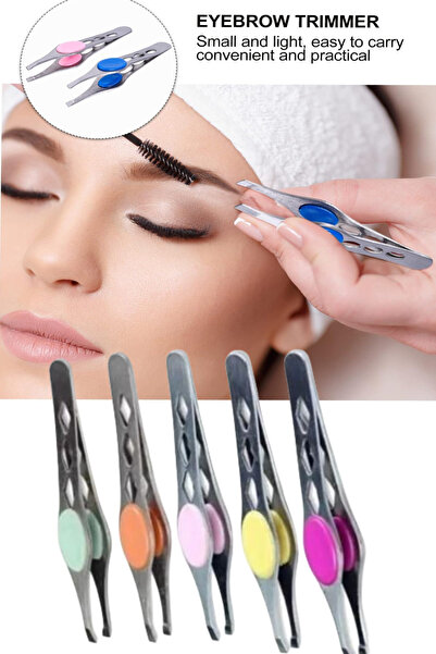 ESENLİWE 3 Renkli Mandallı Cımbız Düz Uçlu Titanium Kaş,Tüy,Bıyık Alma(Siyah,...