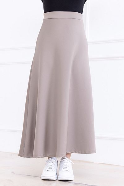 Bestenur Neris Scuba Skirt 1357 - Χρώμα Πέτρας