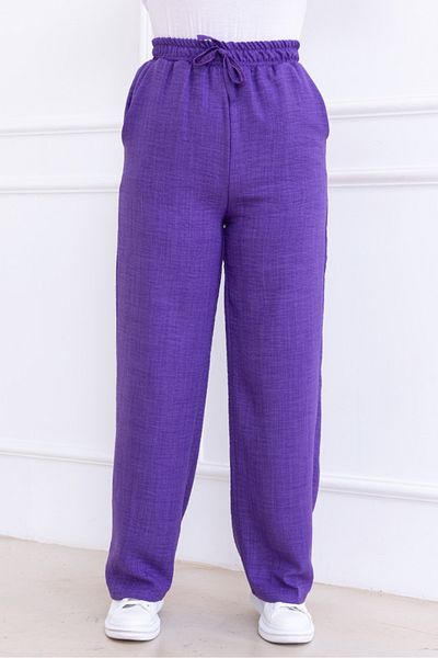 Bestenur Abel Wide Leg Pocket Ayrobin Trousers 1352 - Purple