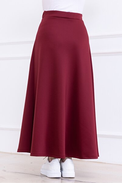 Bestenur Neris Scuba Skirt 1357 - Claret Red