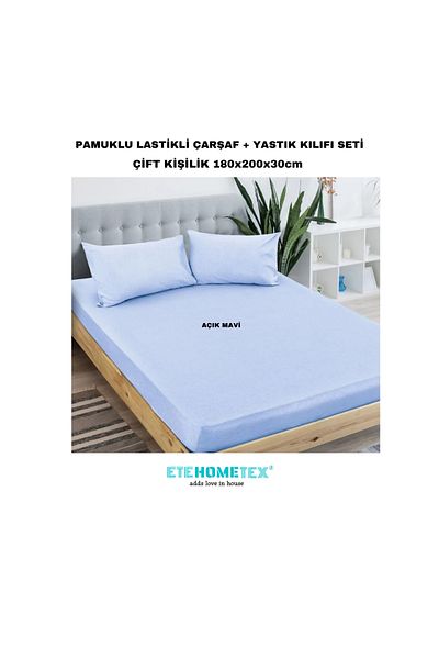 ETE HOMETEX Double Cotton Fitted Sheet Set 180X200X30Cm