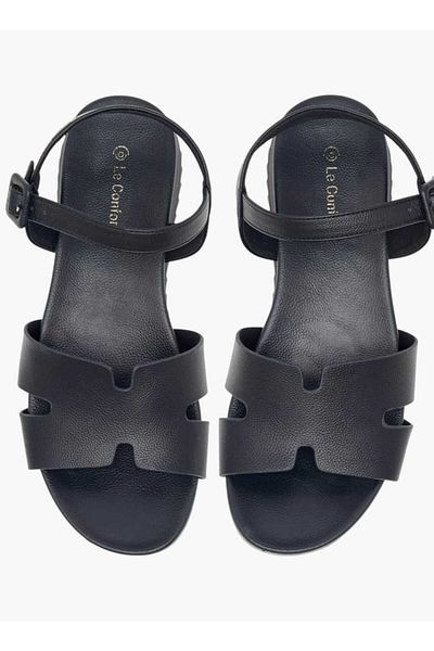 Le Confort Textured Sandal with Pin Buckle Closure