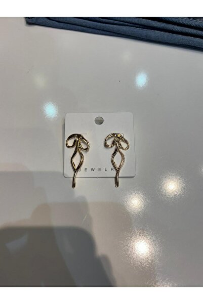 TRENDBUTİK Ribbon Gold/Silver Jewelry Earrings