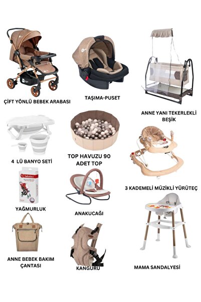 ÖYKÜ BEBEK DUNYASI unısex Çıtır Yeni Doğan Bebek Çeyiz Seti Bebek Arabası Ann...