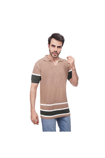 COUP - Woven Polo-Shirt With Short Sleeves 1100260-Beige M