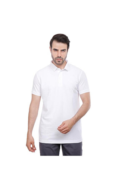 COUP - Solid Polo-Shirt With Short Sleeves 1100238-White Xl