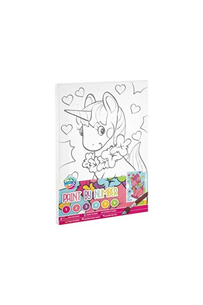 GRAFİX Set creativ Pictură pe numere, Pânză, unicorn