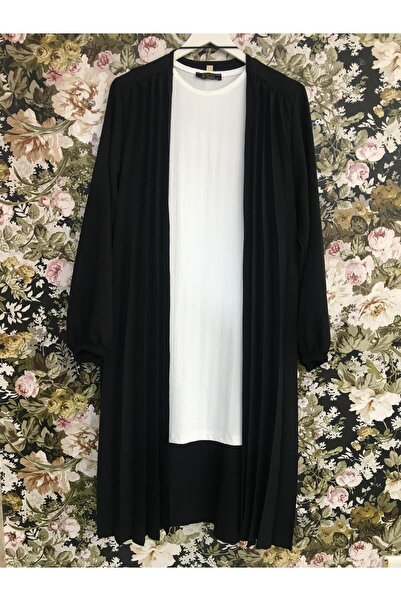 Butik Eylül ,Pliseli İçlikli Kap Siyah