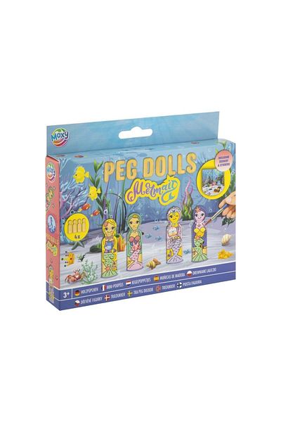 Moxy Creative DIY Set, Wooden Figurines, Peg Dolls, Mermaids