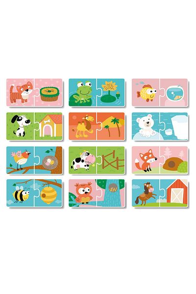 Dodo Duo Puzzle - Where do animals live? (2 pieces)