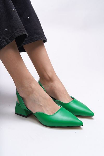 Riccon Γυναικεία ψηλοτάκουνα παπούτσια Glomythe Green Skin - 0012111