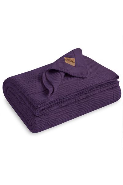 DALİSA Alina 100% Organic Cotton Breathable Cover, Mesh Sofa Shawl, Tv Blanket