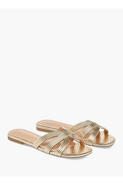 Celeste Women's Textured Slip-On Flat Sandals