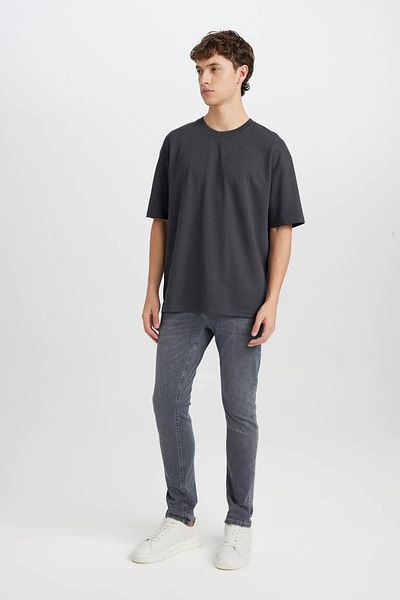 DeFacto Αντρικό T-Shirt Anthracite X3926AZ/AR104