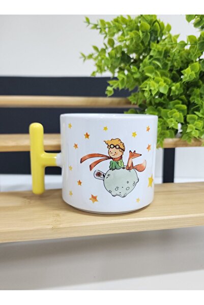 happy mountains Küçük Prens ve Yıldız  Desenli Porselen T Kupa Bardak Latte F...