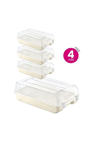 Smartware 4'lü Set Kadın Latte Ayakkabı Kutusu