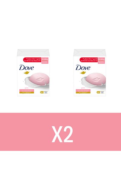 Dove Moisturising Soap Bar Nourishing formula for all skin types, Pink With ¼ moisturising cream x2