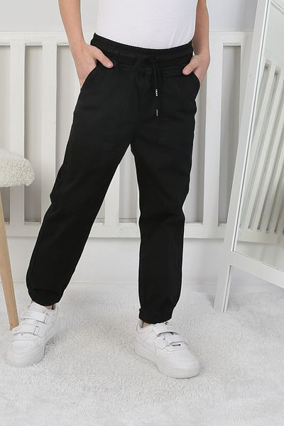 e-çocuk Black Children's Trousers - Elastic Waist