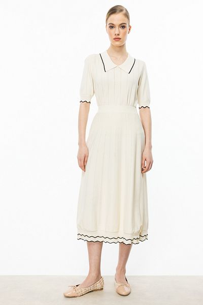 ON Fusta cu model Midi Crem-59328