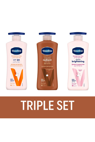 Vaseline مجموعة لوشن الجسم الثلاثية