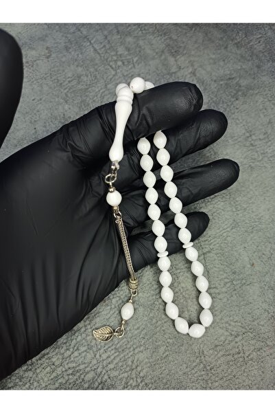 Mos Tespih Barley Cut White Powder Amber Prayer Beads