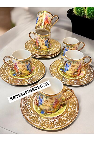 ROY KING ESTERHOMEDECOR 6 kişilik porselen kahve fincan takımı