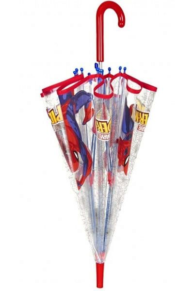 Perletti Umbrela Perletti Spiderman automata rezistenta la vant transparenta 45 cm