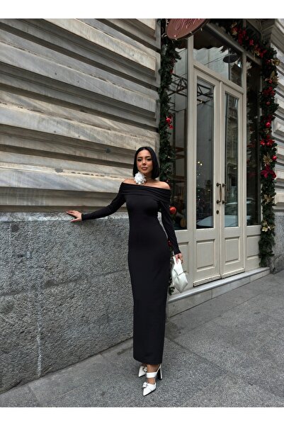 BEJNA Dámské dlouhé šaty s límečkem Madonna