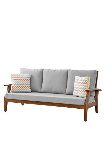 YASÜ Balkon Bahçe Teras Uzanma Koltuğu Ahşap Üçlü Berjer Koltuk Kanepe Sandal...