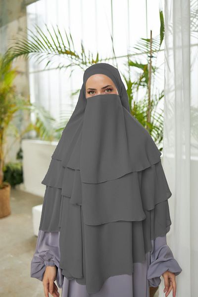 Nissra Ankanoor Smoked Veil 3 στρώσεων σιφόν σουφλέ σάλι Anka255029
