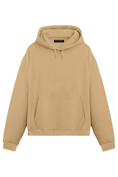 Alex Rosen سويت شيرت بقلنسوة من القطن مقاس كبير باللون الكريمي للجنسين