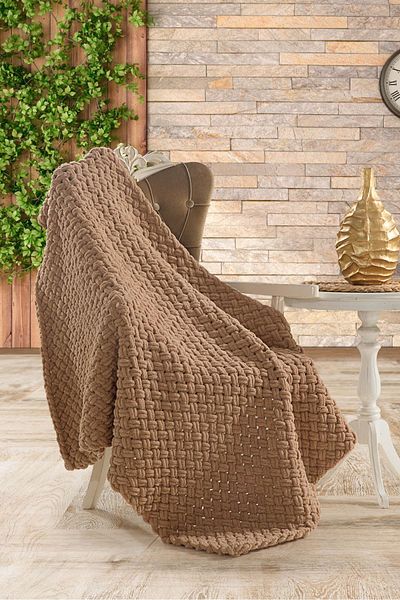 DOUX HOME PUFY ΠΛΕΚΤΗ ΧΕΡΙ Πλεκτή Κουβέρτα Τηλεόρασης 95 Χ 125 (TASSEL)