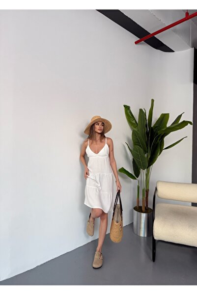 BEJNA Women's Strap Summer Knitted Short Dress