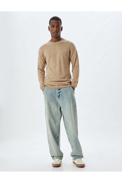 Koton Knitwear Sweater Crew Neck Basic Viscose