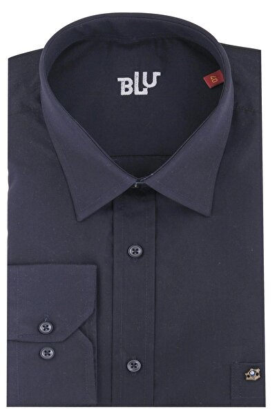 BLU Yarım Italyan Yaka Klasik Gömlek
