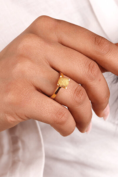 UKBA GOLD Tektaş Simli Dorika Yüzük