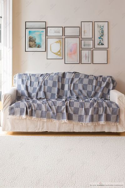 Kamdu 180X200 cm Plaid Pattern Sofa Cover, Cotton Sofa Cover, Luxury Sofa Cover
