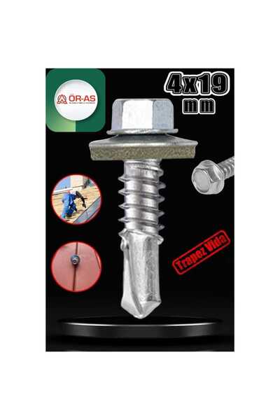 ÖR-AS TEL ÖRGÜ & PANEL ÇİT SİSTEMLERİ Trapez Çatı vidası 4.8x19 mm paket (-25...