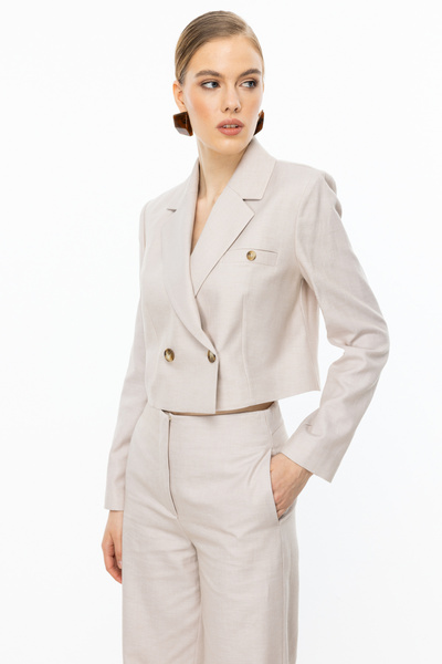 Ekol Μπουφάν crop με κουμπιά