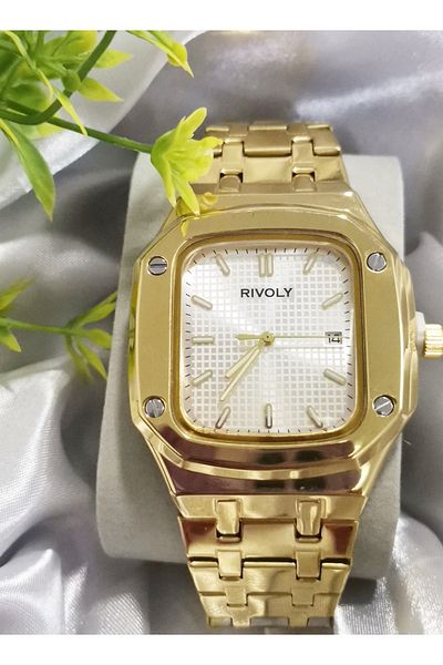 Rivoly Men's Fashion Watch with Date, Stainless Steel, Water Resistant