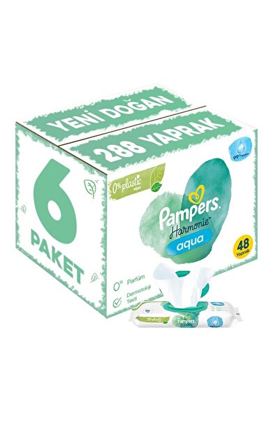 Prima Pampers Harmonie Islak Havlu Mendil Aqua Pure 48 Yaprak 6 Lı Set (288 Y...