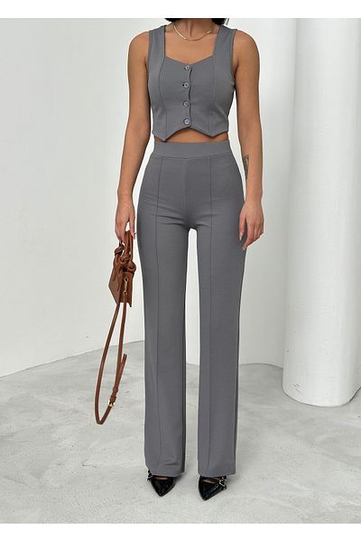 BEJNA Graues Trägertop-Hosen-Set für Damen