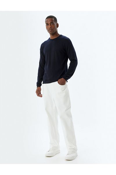Koton Knitwear Sweater Crew Neck Basic Viscose