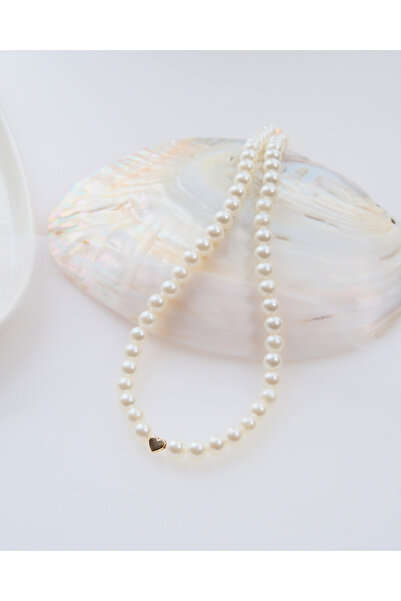 AURRARİ Incili Mini Kalpli Kolye