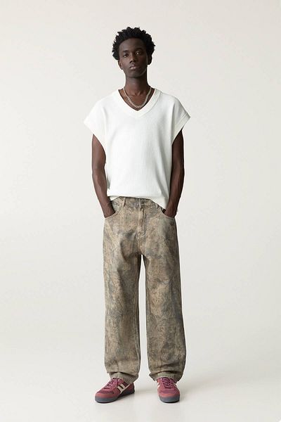 Pull & Bear Printed baggy trousers