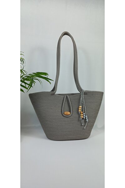 Fashion'Ss BuMu Bag &Tress İp Kadın Omuz Çantası, Jüt İp Çanta, Hediyelik, Hasır Çanta