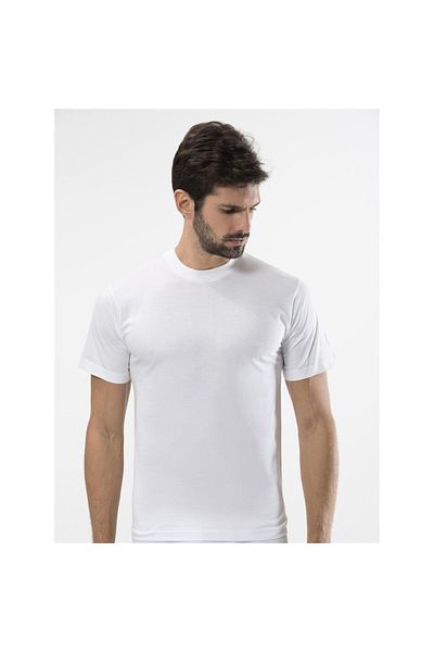 TÜREN 103 طوق O (مغلق) قميص داخلي للرجال ذو ياقة مزدوجة - أبيض