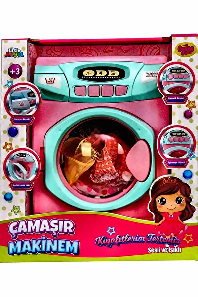OMZ k Çamaşır Makinesi Sesli ve Işıklı Çamaşır Makinesi Kız Çocuk Eğitici Oyu...